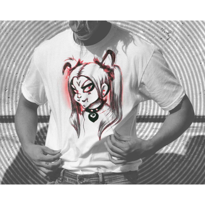 Junji Itō horror inspired punk goth catgirl - Organic Shirt